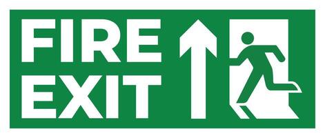 Fire Exit Symbol Top Side Arrow Safety Sign vector