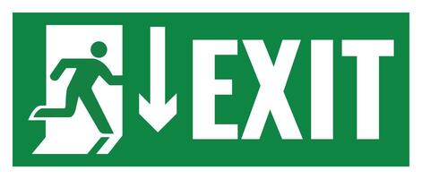 A green exit sign with a man running vector