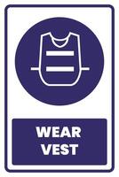 Wear vest sign on white background vector