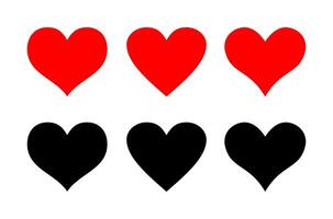Set Of Heart Love Shape On White Background vector