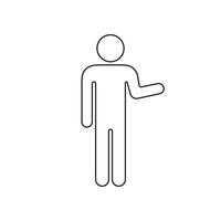 Person Icon Explaining with Hand Gesture. Man Giving Instructions Line Icon. Editable Stroke. Isolated Illustration vector