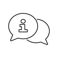 Information Chat Line Icon for Online Support and Communication. Speech Bubble and Info Outline Symbol for Digital Service Assistance. Editable Stroke. Isolated Illustration vector
