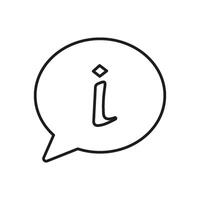 Information in Speech Bubble Line Icon. Communication and Customer Support. Info and Help Outline Symbol. Editable Stroke. Isolated Illustration vector