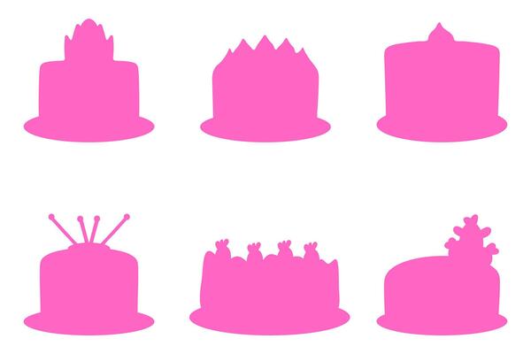 Set of Pink Cake Silhouettes