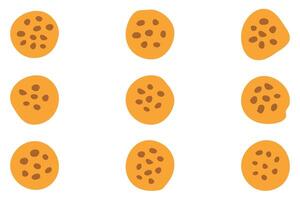 Chocolate Chip Cookies Set Design vector
