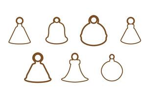 Simple bell outline illustration design set vector