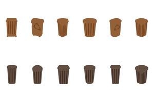 Simple trash can illustration design set vector