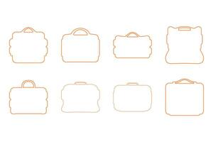 Simple travel suitcase outline illustration. Fashion design vector