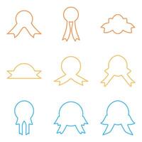 Simple award ribbon outline icon design vector