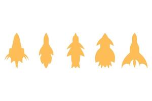 Simple rocket illustration design set vector