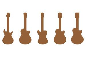 Minimalist Guitar Icon Set vector