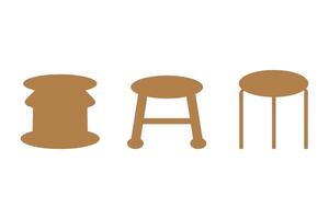 Stylized Stool Illustrations Set vector