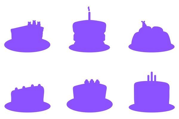 Silhouette Cake Illustration in Purple