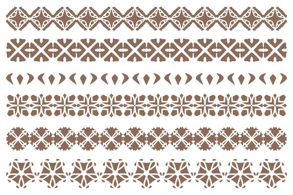 Decorative Border Pattern Elements in Brown