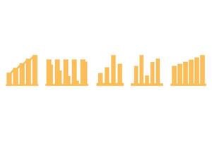Stylized Bar Graph Icon Set vector