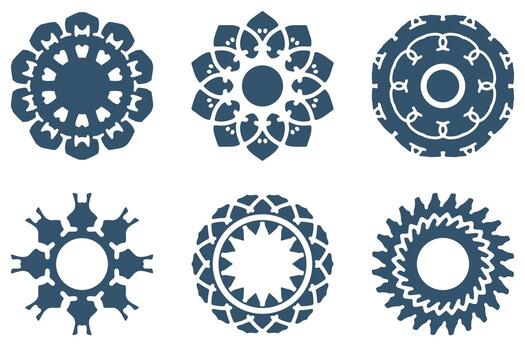 decorativo mandala patrones en dos color estilos vector