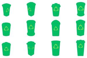 Simple trash can illustration design set vector