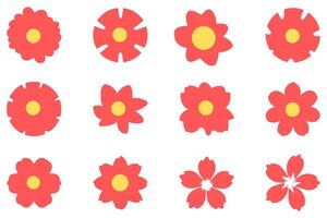 Collection of Colorful Flower Illustrations vector