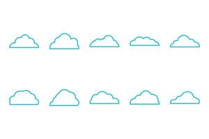 Outline cloud set icon. Sky vector