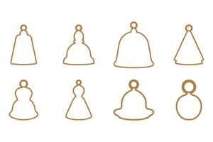 Simple bell outline illustration design set vector