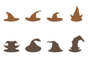 Simple halloween hat design set vector