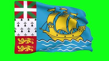 A National 3D Rendered Flag of Saint Pierre and Miquelon video