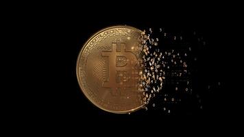 A matrix bitcoin coin with an alpha channel video