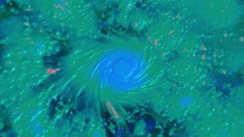 a whirlpool of particles and foam disappears, decreasing to a point video