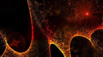 cosmic crystallized energy shimmers with bright colors, rotating in space video