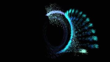 a bright, sparkling disk resembling a time portal video