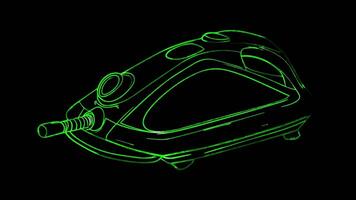 Neon frame effect, Iron For ironing clothes on black background video