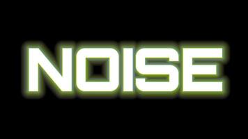 Glowing colorful light neon text. noise color effect text. video