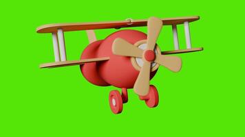 Loop animation of a cartoon plane With Green screen video