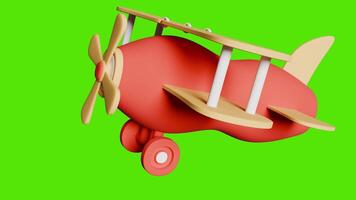 Loop animation of a cartoon plane With Green screen video