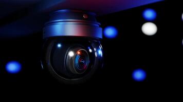 Modern of CCTV camera for monitoring surveillance and security on the wall with car park background Loop video