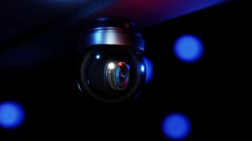 Modern of CCTV camera for monitoring surveillance and security on the wall with car park background Loop video