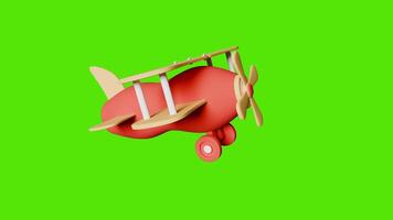 Loop animation of a cartoon plane With Green screen video