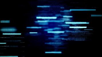Animation of digital data moving on back background video