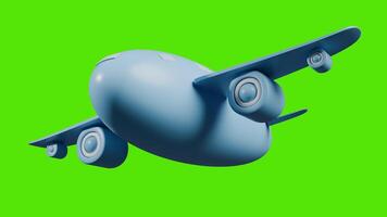 Loop animation of a cartoon plane With Green screen video