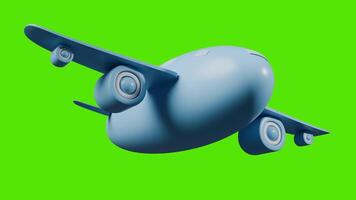 Loop animation of a cartoon plane With Green screen video