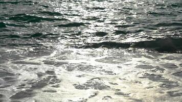 Calm The Splashing Of The Waves With Reflections From The Sun And Seething video