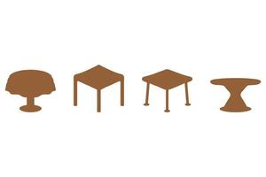 Silhouette Collection of Various Table Designs vector