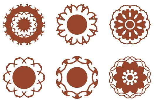 decorativo mandala patrones en dos color estilos vector
