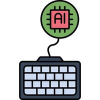 Ai Keyboard illustration with isolated background vector