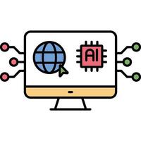 Artificial Intelligence Website illustration with isolated background vector
