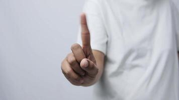 Disapproving gesture . Close up of showing disagree gesture with waving her index finger. video