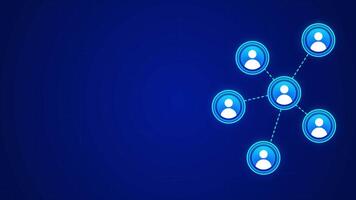 User network connection in dark blue background, digital link illustration suitable for presentation background and motion graphics about technology, networking, cyberspace, internet and social media. video