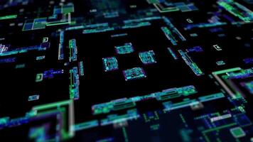 Digital computer technology background, noise futuristic hud footage suitable for motion graphics about cyberspace, data transfer signals, computing processes, and digital matrices. video