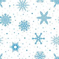 Snowflakes Seamless Pattern. Christmas background. New year texture for print, wrapping paper, design, fabric, decor vector