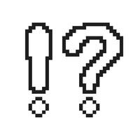 Pixel Art Exclamation And Question Mark Icon. Pixelated Design of Exclamation And Question Mark. Isolated Illustration vector